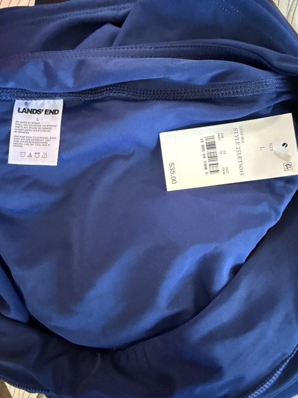 NWT Land's End Blue Swim/Activewear Lined Shorts - Picture 5 of 5